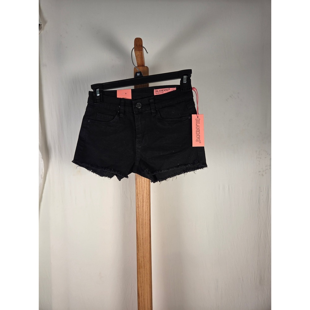 BlankNYC The Mini Astor Black Cut Off Denim Shorts Frayed Hem Size 10 NEW